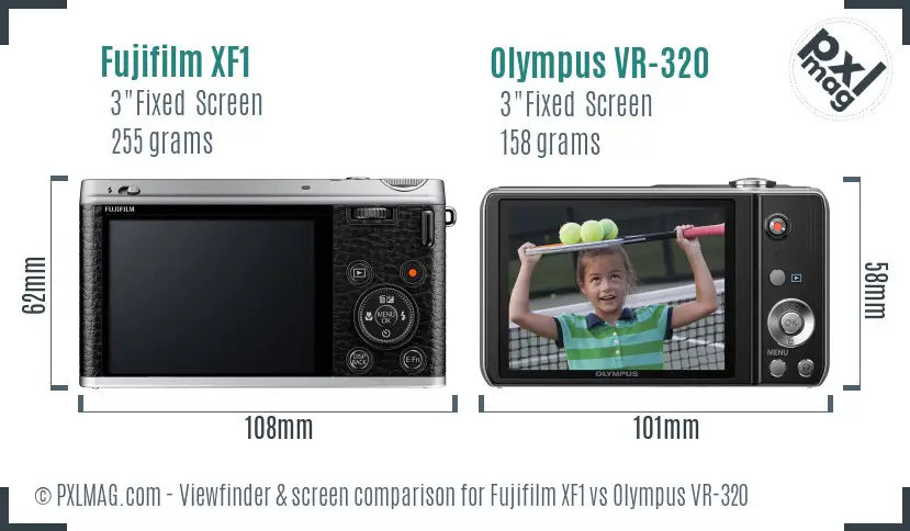 Fujifilm XF1 vs Olympus VR-320 Screen and Viewfinder comparison Fujifilm XF1 vs Olympus VR-320 Screen and Viewfinder comparison