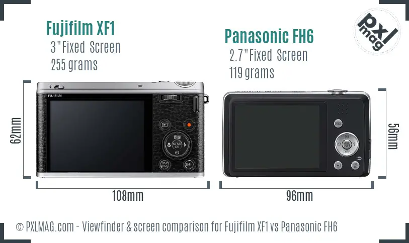 Fujifilm XF1 vs Panasonic FH6 Screen and Viewfinder comparison Fujifilm XF1 vs Panasonic FH6 Screen and Viewfinder comparison