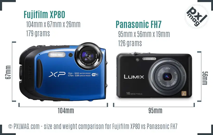 Fujifilm XP80 vs Panasonic FH7 size comparison Fujifilm XP80 vs Panasonic FH7 size comparison