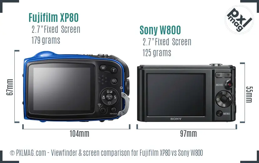 Fujifilm XP80 vs Sony W800 Screen and Viewfinder comparison Fujifilm XP80 vs Sony W800 Screen and Viewfinder comparison
