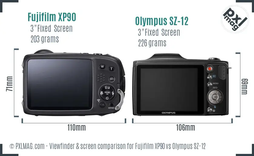 Fujifilm XP90 vs Olympus SZ-12 Screen and Viewfinder comparison Fujifilm XP90 vs Olympus SZ-12 Screen and Viewfinder comparison