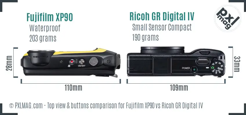 Top view design and control layout comparison