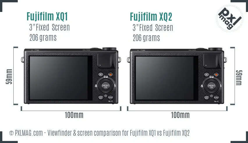 Fujifilm XQ1 vs Fujifilm XQ2 Screen and Viewfinder comparison
