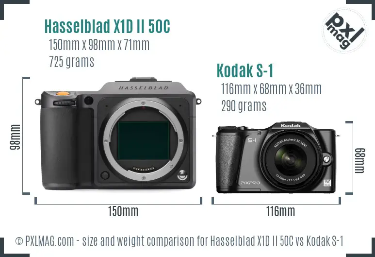 Hasselblad X1D II 50C vs Kodak S-1 size comparison Hasselblad X1D II 50C vs Kodak S-1 size comparison