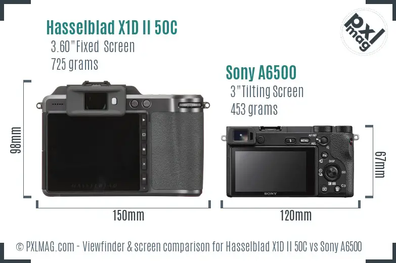 Hasselblad X1D II 50C vs Sony A6500 Screen and Viewfinder comparison Hasselblad X1D II 50C vs Sony A6500 Screen and Viewfinder comparison