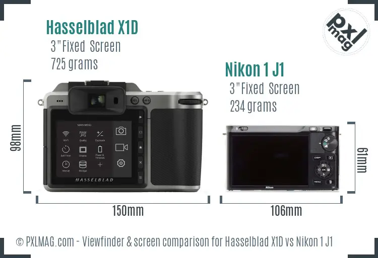Hasselblad X1D vs Nikon 1 J1 Screen and Viewfinder comparison Hasselblad X1D vs Nikon 1 J1 Screen and Viewfinder comparison