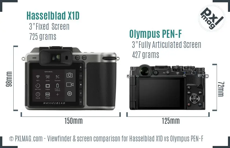 Hasselblad X1D vs Olympus PEN-F Screen and Viewfinder comparison Hasselblad X1D vs Olympus PEN-F Screen and Viewfinder comparison