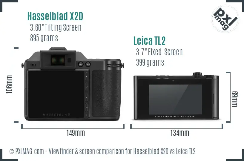 Hasselblad X2D vs Leica TL2 Screen and Viewfinder comparison Hasselblad X2D vs Leica TL2 Screen and Viewfinder comparison
