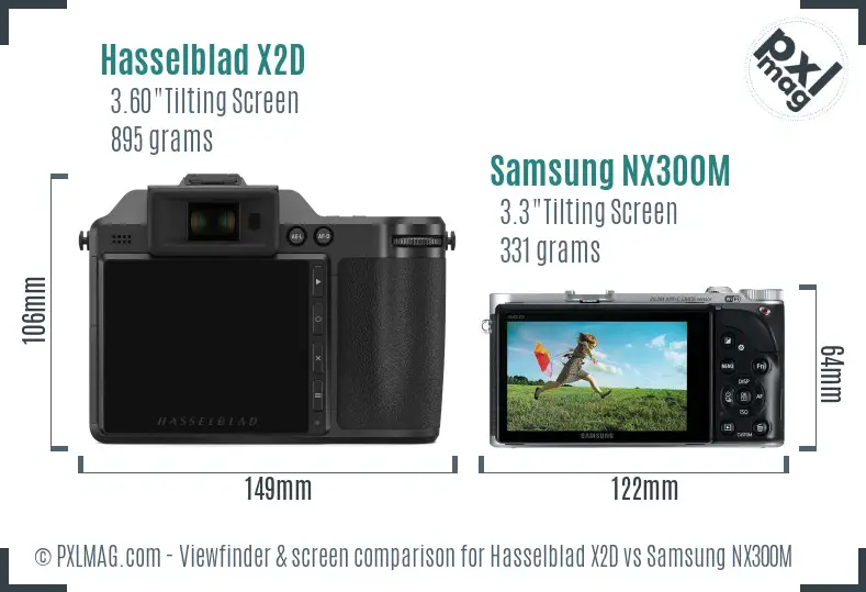 Hasselblad X2D vs Samsung NX300M Screen and Viewfinder comparison Hasselblad X2D vs Samsung NX300M Screen and Viewfinder comparison