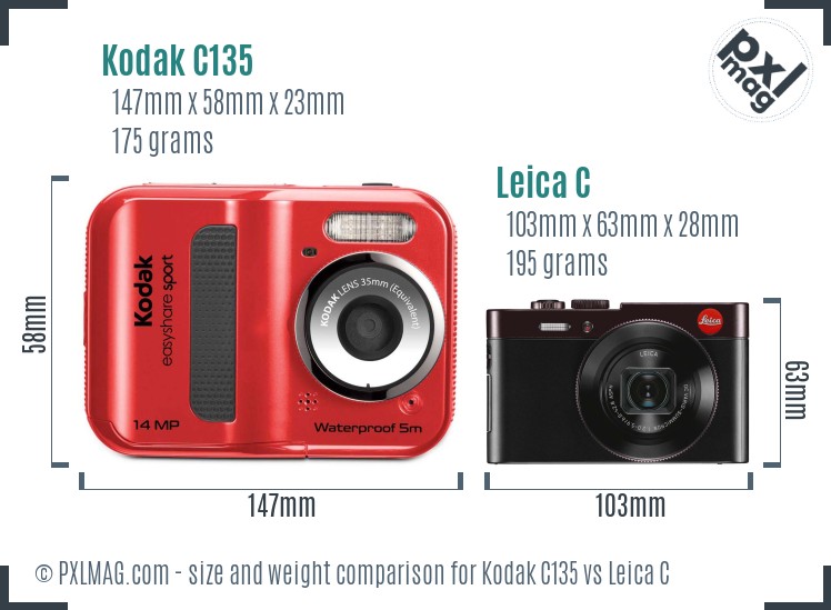 Kodak C135 vs Leica C size comparison Kodak C135 vs Leica C size comparison