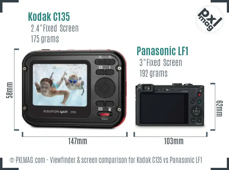 Kodak C135 vs Panasonic LF1 Screen and Viewfinder comparison