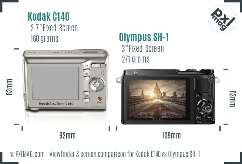 Kodak C140 vs Olympus SH-1 Screen and Viewfinder comparison Kodak C140 vs Olympus SH-1 Screen and Viewfinder comparison