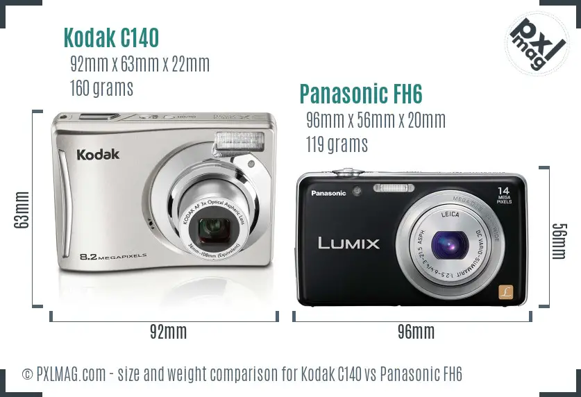Kodak C140 vs Panasonic FH6 size comparison Kodak C140 vs Panasonic FH6 size comparison