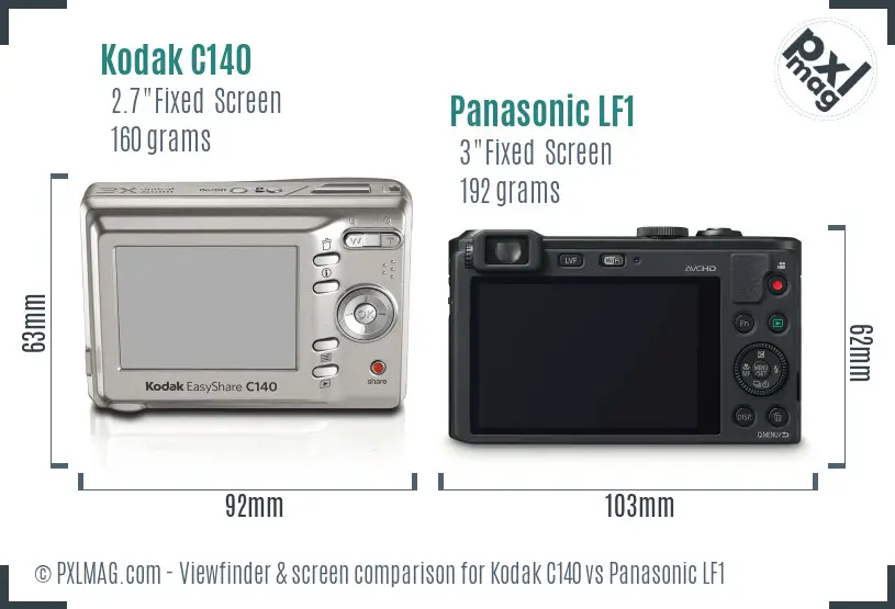Kodak C140 vs Panasonic LF1 Screen and Viewfinder comparison