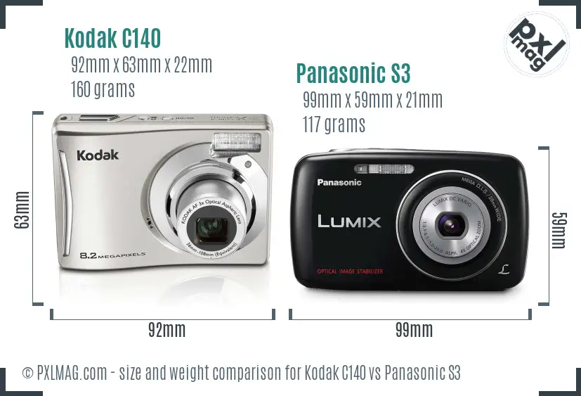 Kodak C140 vs Panasonic S3 size comparison Kodak C140 vs Panasonic S3 size comparison