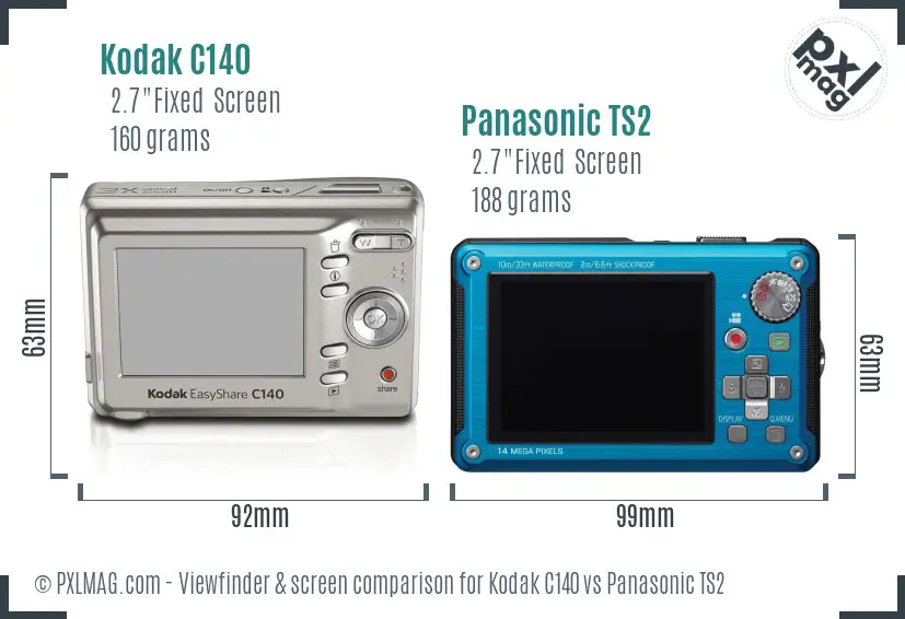 Kodak C140 vs Panasonic TS2 Screen and Viewfinder comparison Kodak C140 vs Panasonic TS2 Screen and Viewfinder comparison