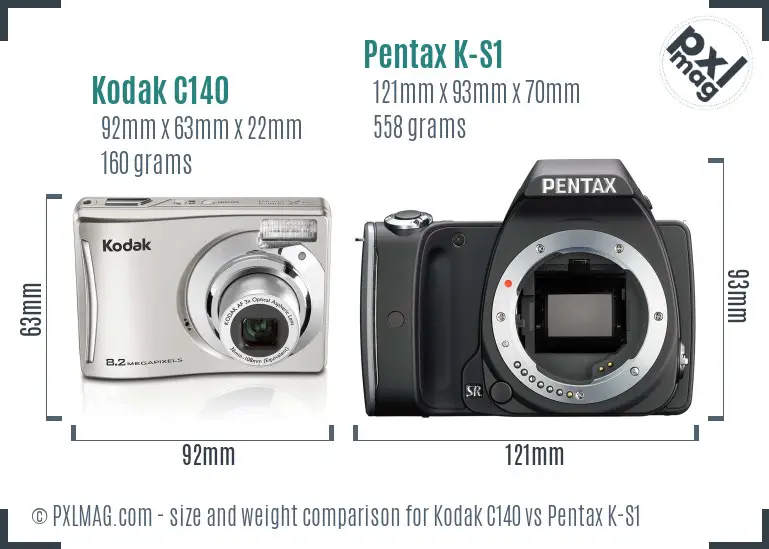 Kodak C140 vs Pentax K-S1 size comparison Kodak C140 vs Pentax K-S1 size comparison