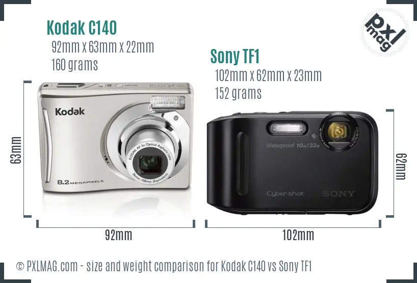 Kodak C140 vs Sony TF1 size comparison Kodak C140 vs Sony TF1 size comparison