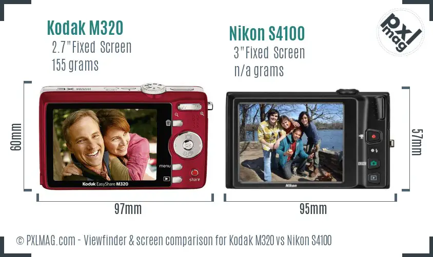 Kodak M320 vs Nikon S4100 Screen and Viewfinder comparison Kodak M320 vs Nikon S4100 Screen and Viewfinder comparison