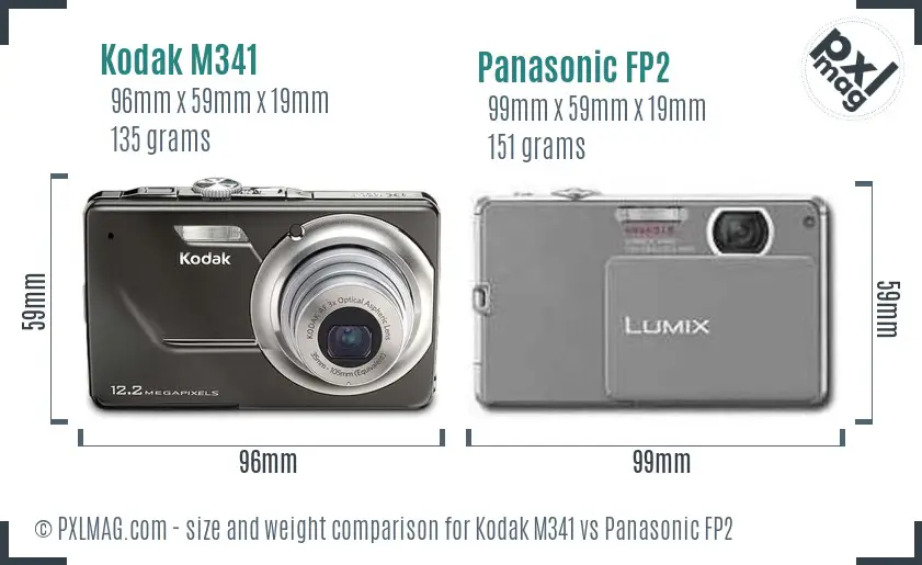 Kodak M341 vs Panasonic FP2 size comparison Kodak M341 vs Panasonic FP2 size comparison