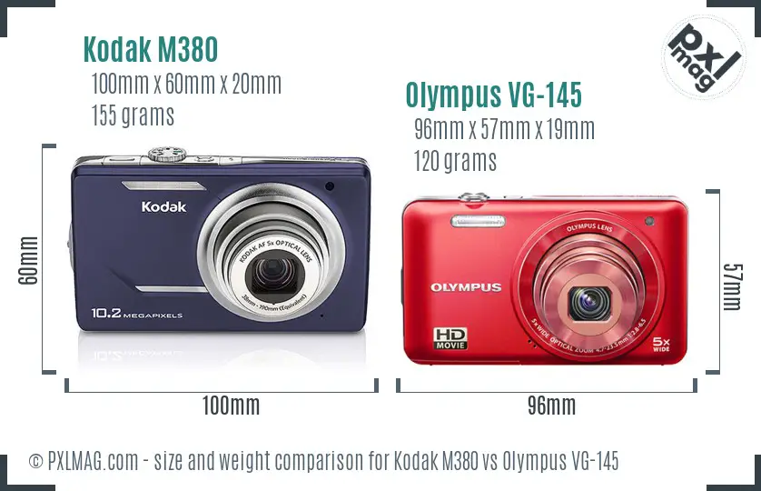 Kodak M380 vs Olympus VG-145 size comparison