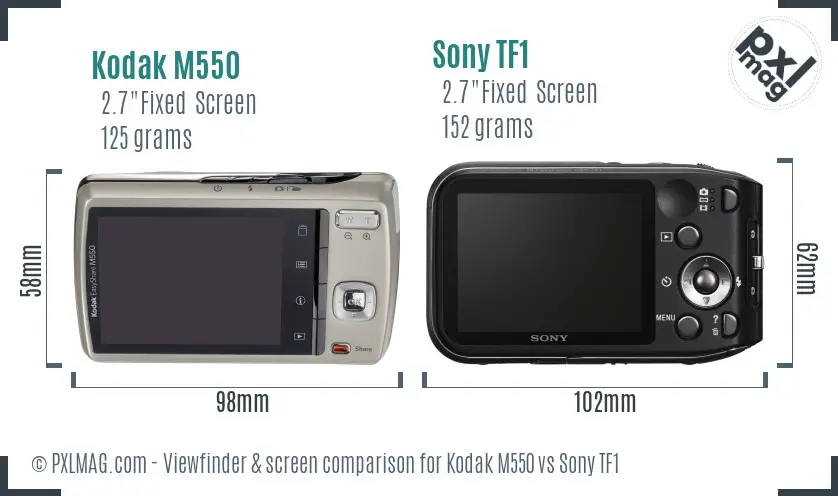 Kodak M550 vs Sony TF1 Screen and Viewfinder comparison Kodak M550 vs Sony TF1 Screen and Viewfinder comparison