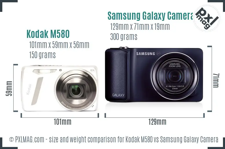Kodak M580 vs Samsung Galaxy Camera size comparison Kodak M580 vs Samsung Galaxy Camera size comparison