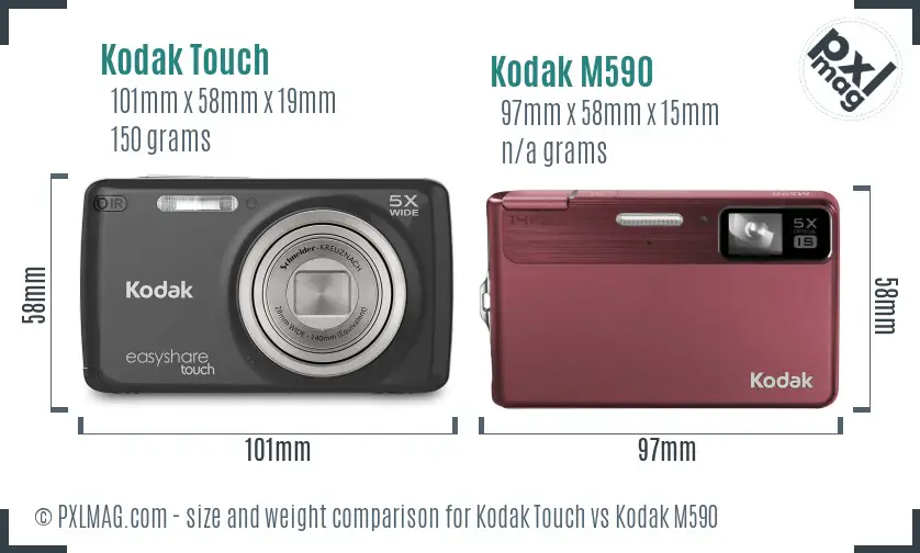 Kodak Touch vs Kodak M590 size comparison Kodak Touch vs Kodak M590 size comparison
