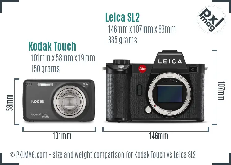 Kodak Touch vs Leica SL2 size comparison