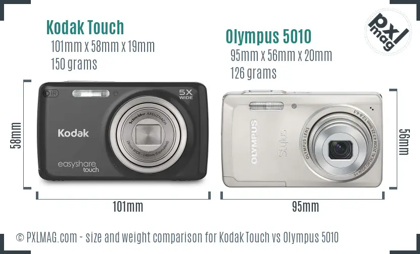 Kodak Touch vs Olympus 5010 size comparison Kodak Touch vs Olympus 5010 size comparison