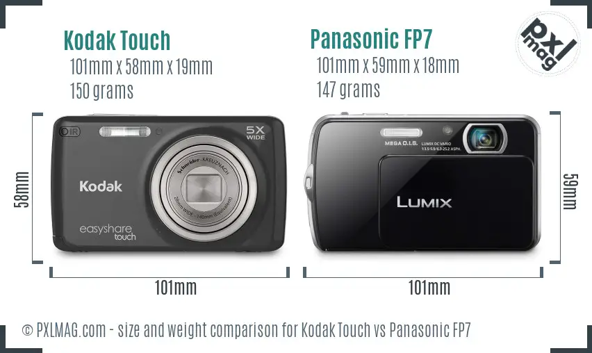 Kodak Touch vs Panasonic FP7 size comparison
