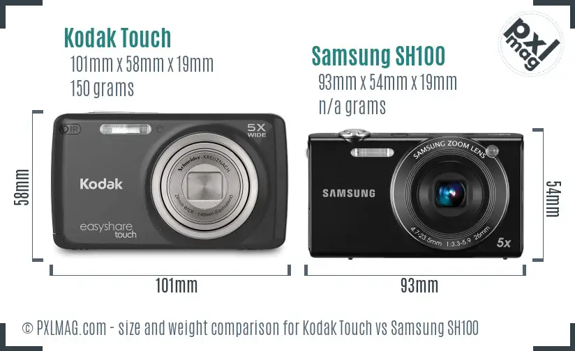 Kodak Touch vs Samsung SH100 size comparison Kodak Touch vs Samsung SH100 size comparison