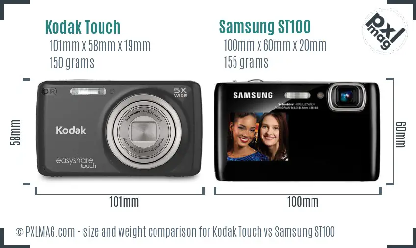 Kodak Touch vs Samsung ST100 size comparison Kodak Touch vs Samsung ST100 size comparison