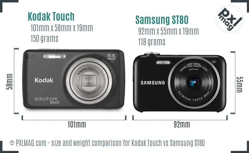 Kodak Touch vs Samsung ST80 size comparison Kodak Touch vs Samsung ST80 size comparison