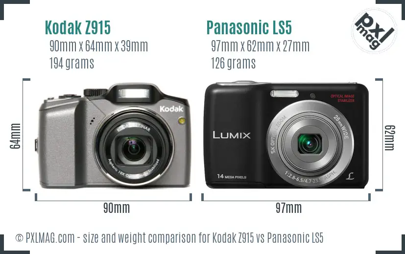 Kodak Z915 vs Panasonic LS5 size comparison Kodak Z915 vs Panasonic LS5 size comparison