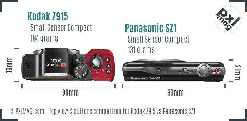 Top view design and control layout comparison