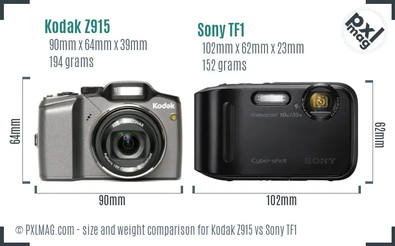 Kodak Z915 vs Sony TF1 size comparison Kodak Z915 vs Sony TF1 size comparison