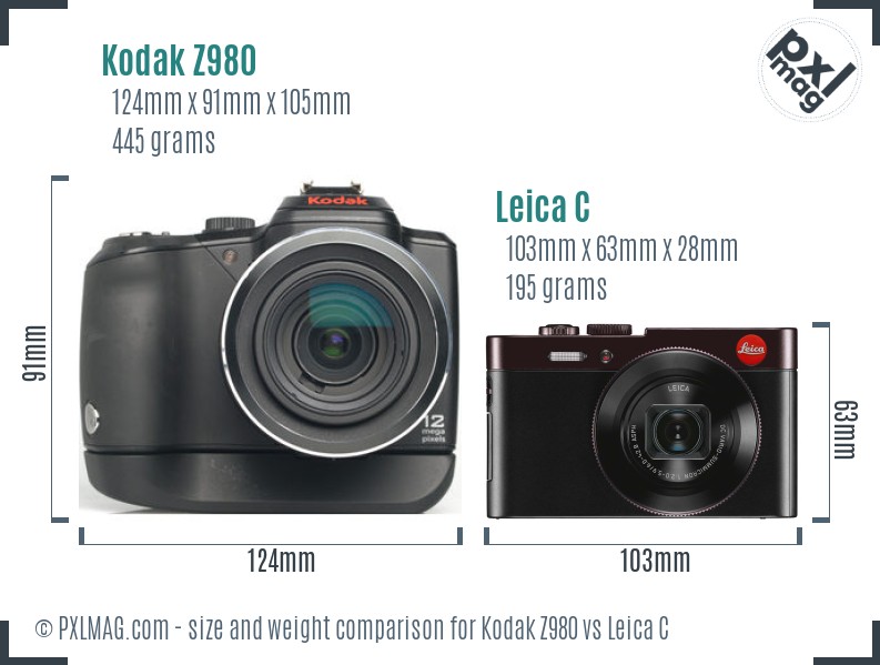 Kodak Z980 vs Leica C size comparison Kodak Z980 vs Leica C size comparison