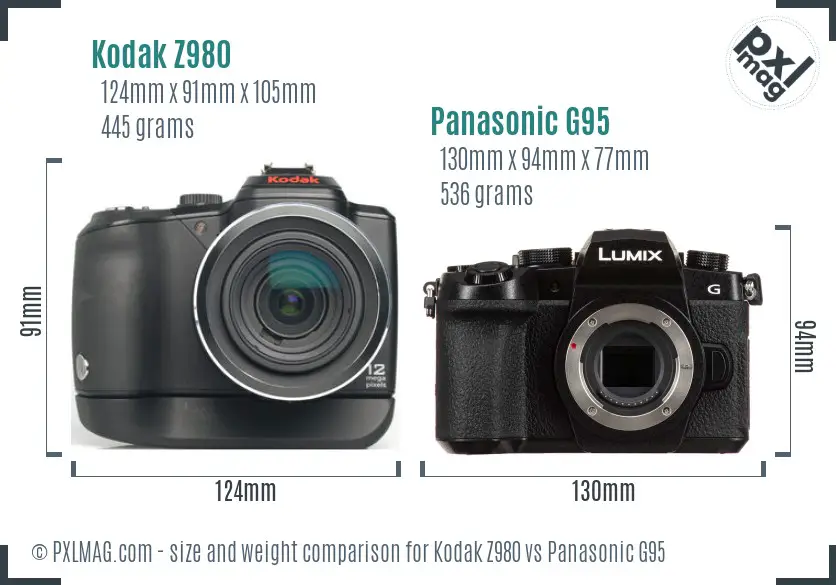 Kodak Z980 vs Panasonic G95 size comparison Kodak Z980 vs Panasonic G95 size comparison