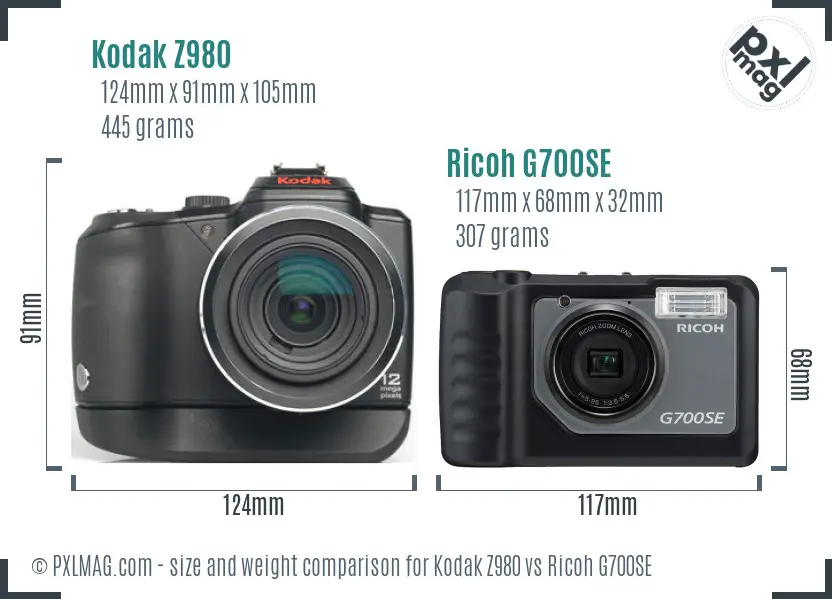 Kodak Z980 vs Ricoh G700SE size comparison Kodak Z980 vs Ricoh G700SE size comparison