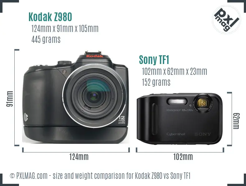 Kodak Z980 vs Sony TF1 size comparison Kodak Z980 vs Sony TF1 size comparison