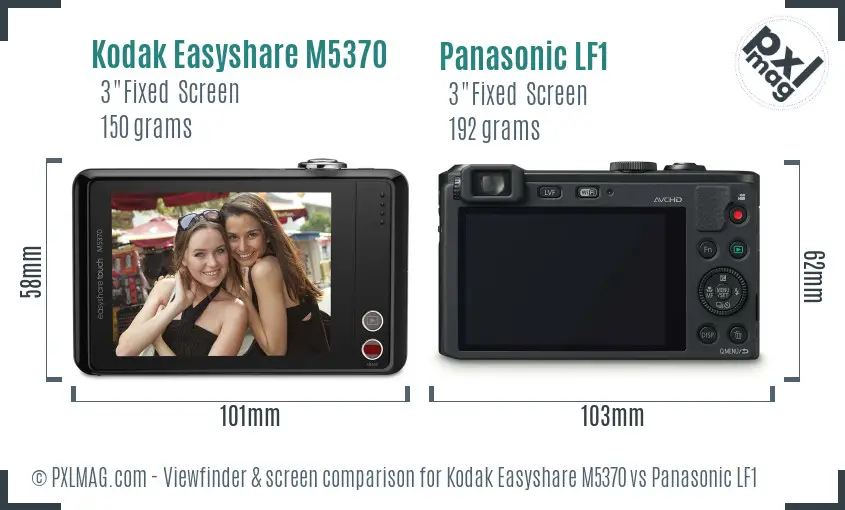 Kodak Easyshare M5370 vs Panasonic LF1 Screen and Viewfinder comparison Kodak Easyshare M5370 vs Panasonic LF1 Screen and Viewfinder comparison
