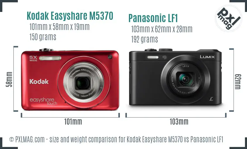 Kodak Easyshare M5370 vs Panasonic LF1 size comparison Kodak Easyshare M5370 vs Panasonic LF1 size comparison