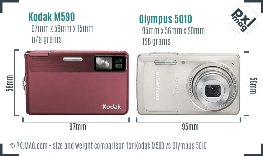 Kodak M590 vs Olympus 5010 size comparison Kodak M590 vs Olympus 5010 size comparison