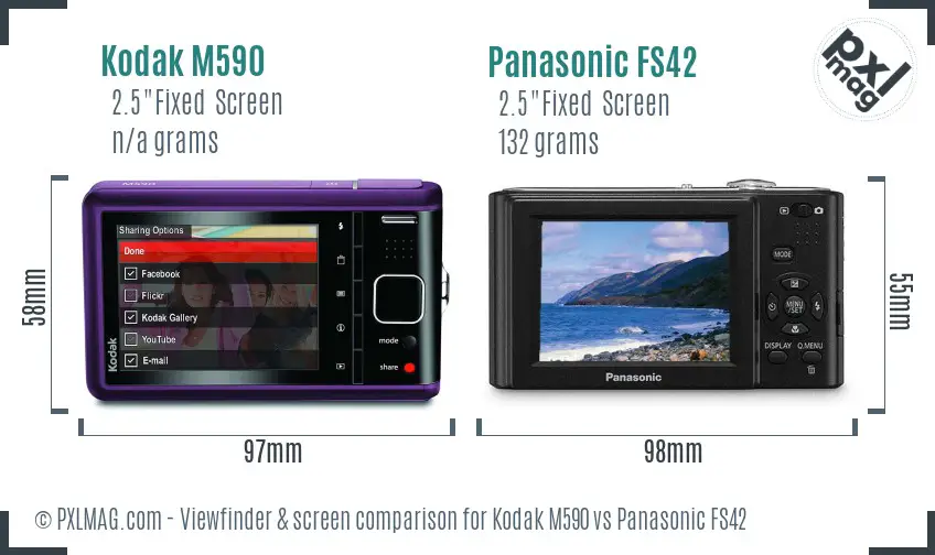 Kodak M590 vs Panasonic FS42 Screen and Viewfinder comparison Kodak M590 vs Panasonic FS42 Screen and Viewfinder comparison