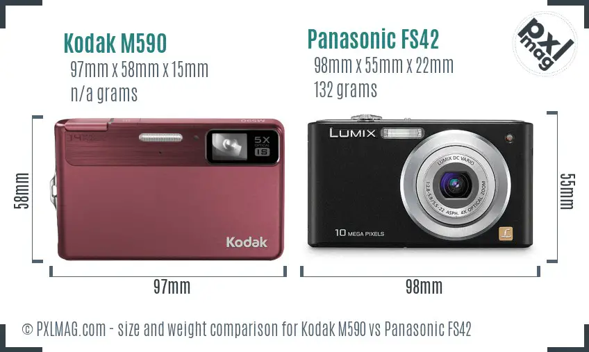Kodak M590 vs Panasonic FS42 size comparison Kodak M590 vs Panasonic FS42 size comparison