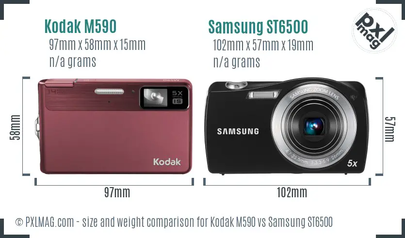 Kodak M590 vs Samsung ST6500 size comparison