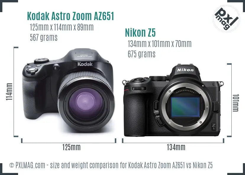 Kodak Astro Zoom AZ651 vs Nikon Z5 size comparison Kodak Astro Zoom AZ651 vs Nikon Z5 size comparison