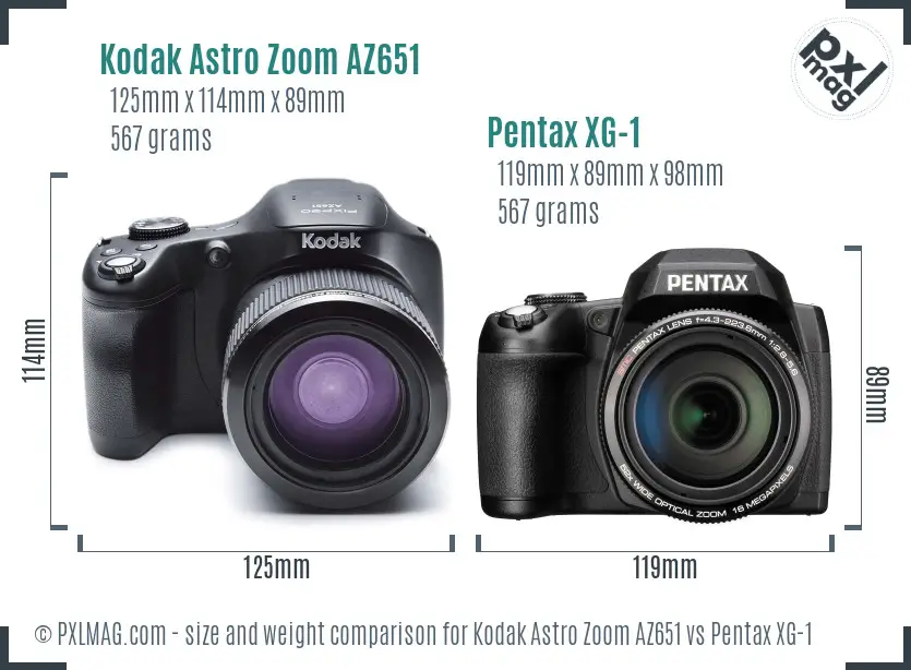 Kodak Astro Zoom AZ651 vs Pentax XG-1 size comparison Kodak Astro Zoom AZ651 vs Pentax XG-1 size comparison