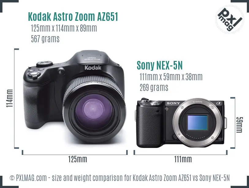 Kodak Astro Zoom AZ651 vs Sony NEX-5N size comparison Kodak Astro Zoom AZ651 vs Sony NEX-5N size comparison